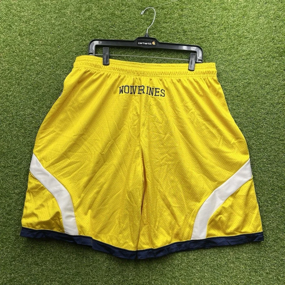 Michigan Wolverines Adidas Shorts Mens Extra Large Team Issued Basketball Y2K